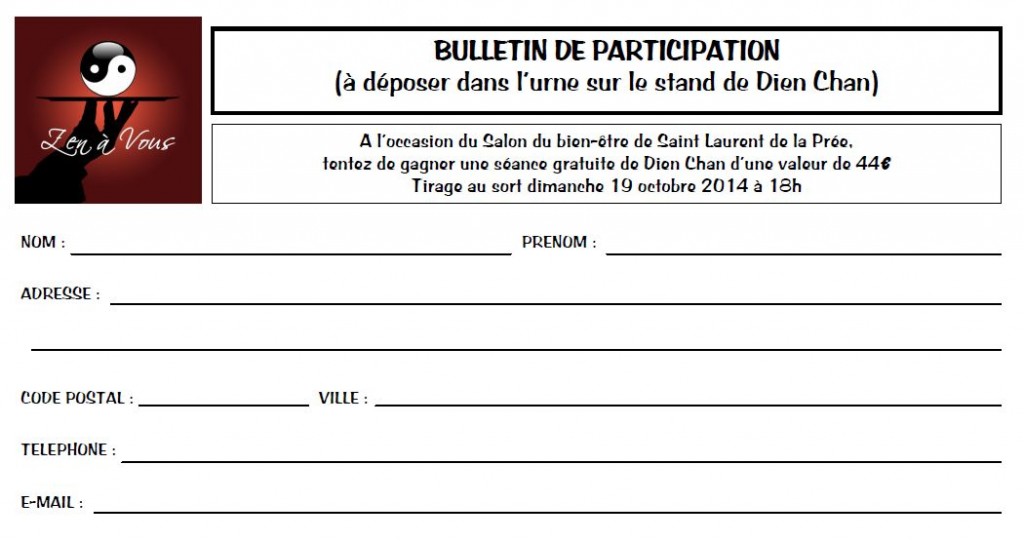 Bulletin de participation